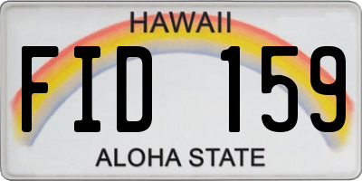 HI license plate FID159