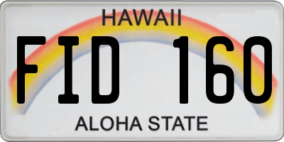 HI license plate FID160