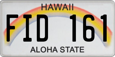 HI license plate FID161