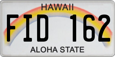 HI license plate FID162