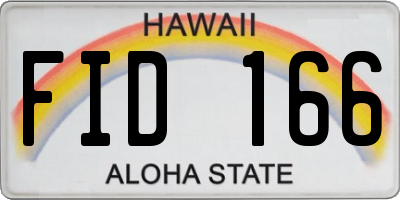 HI license plate FID166