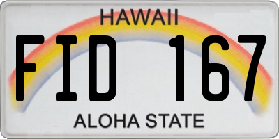 HI license plate FID167