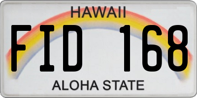 HI license plate FID168