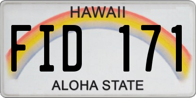 HI license plate FID171