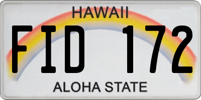 HI license plate FID172