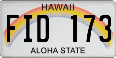 HI license plate FID173
