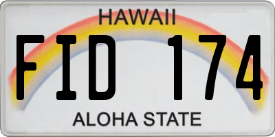 HI license plate FID174