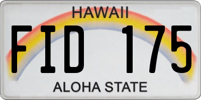 HI license plate FID175