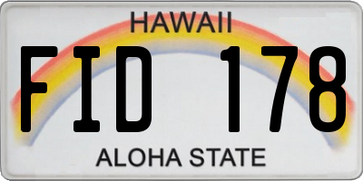 HI license plate FID178
