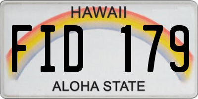 HI license plate FID179