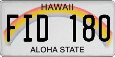 HI license plate FID180