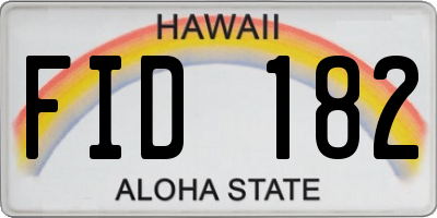 HI license plate FID182