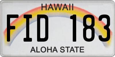 HI license plate FID183