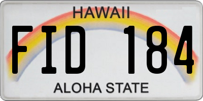 HI license plate FID184