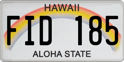 HI license plate FID185