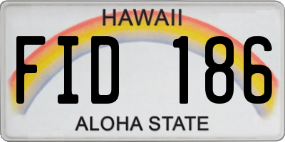 HI license plate FID186
