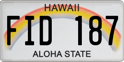 HI license plate FID187
