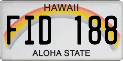 HI license plate FID188