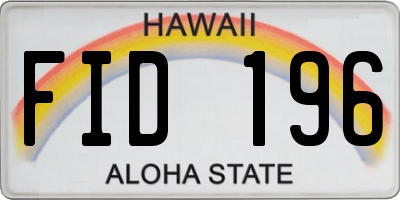 HI license plate FID196