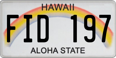 HI license plate FID197