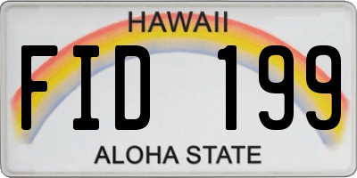 HI license plate FID199