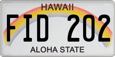 HI license plate FID202