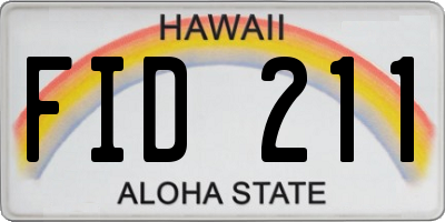 HI license plate FID211