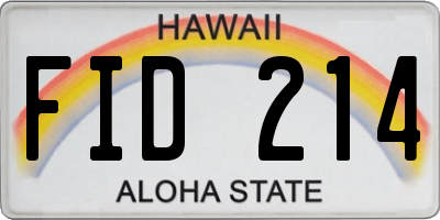 HI license plate FID214