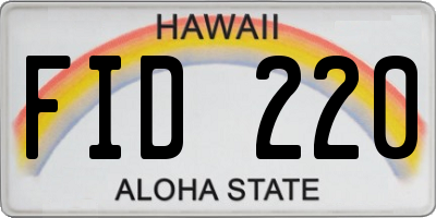 HI license plate FID220