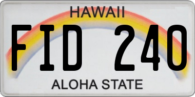 HI license plate FID240