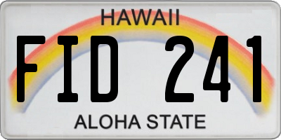 HI license plate FID241
