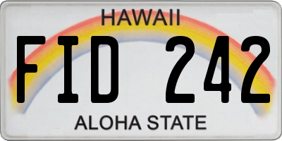 HI license plate FID242