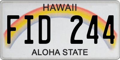 HI license plate FID244