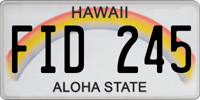 HI license plate FID245