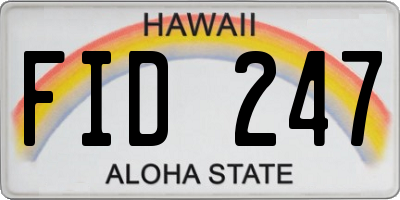 HI license plate FID247