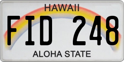 HI license plate FID248