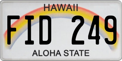 HI license plate FID249