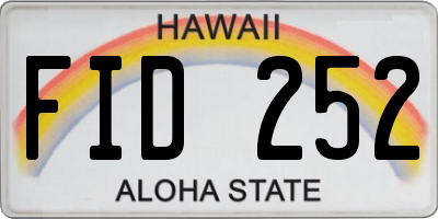 HI license plate FID252