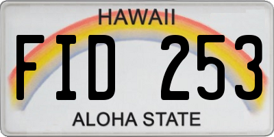 HI license plate FID253
