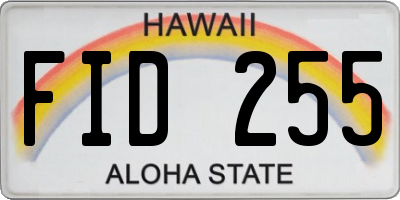 HI license plate FID255