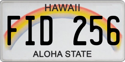 HI license plate FID256