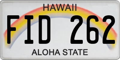 HI license plate FID262