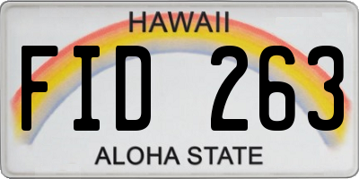 HI license plate FID263