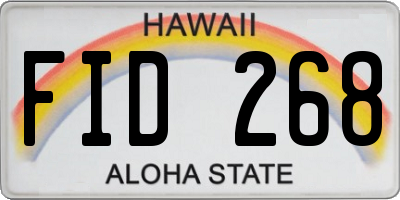 HI license plate FID268