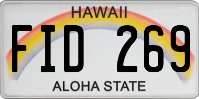 HI license plate FID269