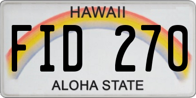 HI license plate FID270