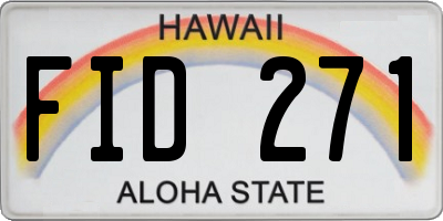 HI license plate FID271