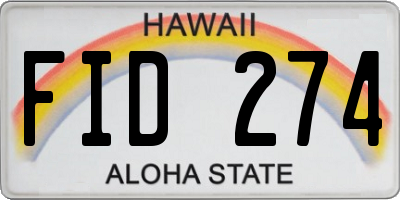 HI license plate FID274