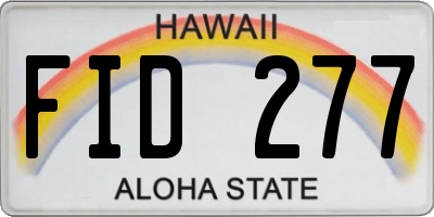 HI license plate FID277