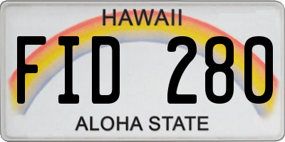 HI license plate FID280